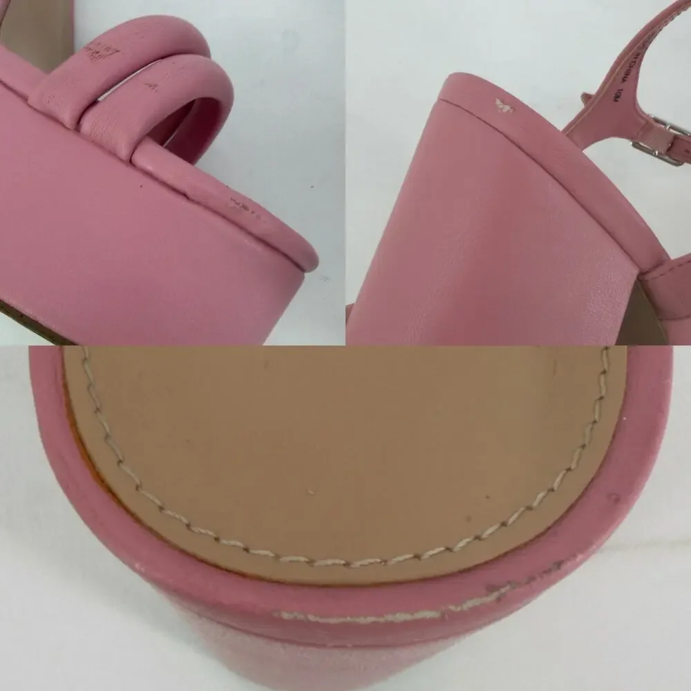 Steve Madden Tille Chunky Platform Sandal Heels size 10 Pink Vegan Leather